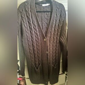 JustFab Black Cable Knit Cardigan